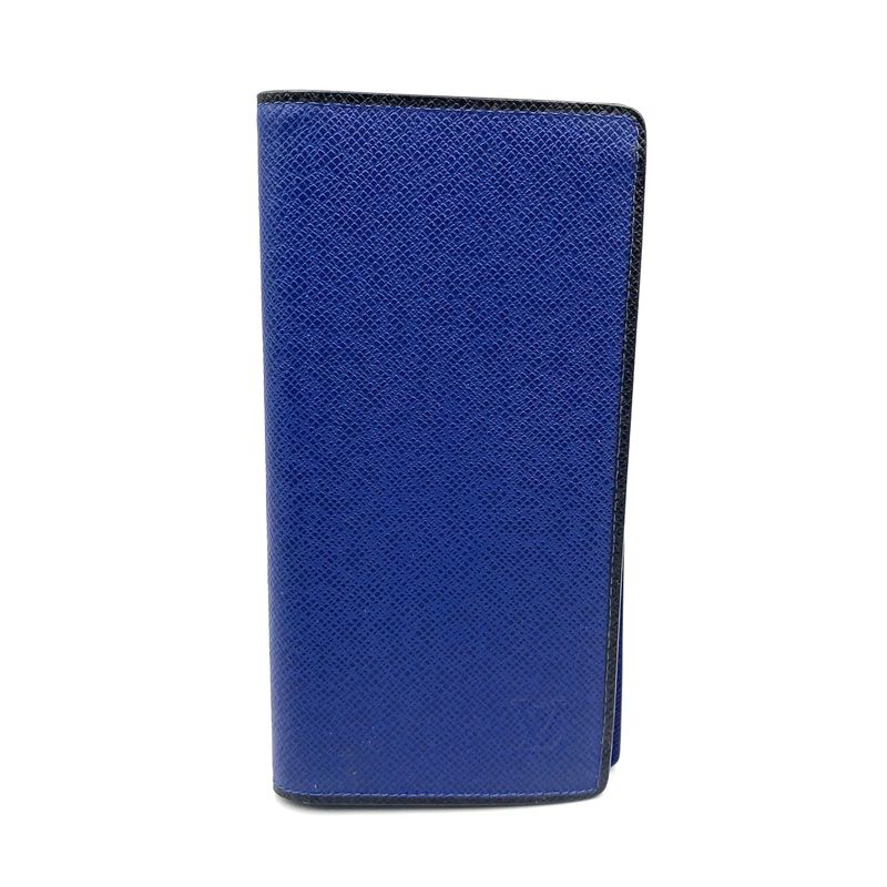 Louis Vuitton Taiga Leather Long Wallet Blue